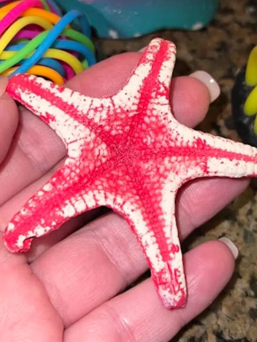 4 piece set, brightly colored fish tank decorations